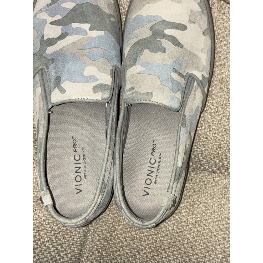 Vionic Pro Avery Camo Slip On Sneakers Gray Blue Suede Wide Width 10 - Picture 2 of 10